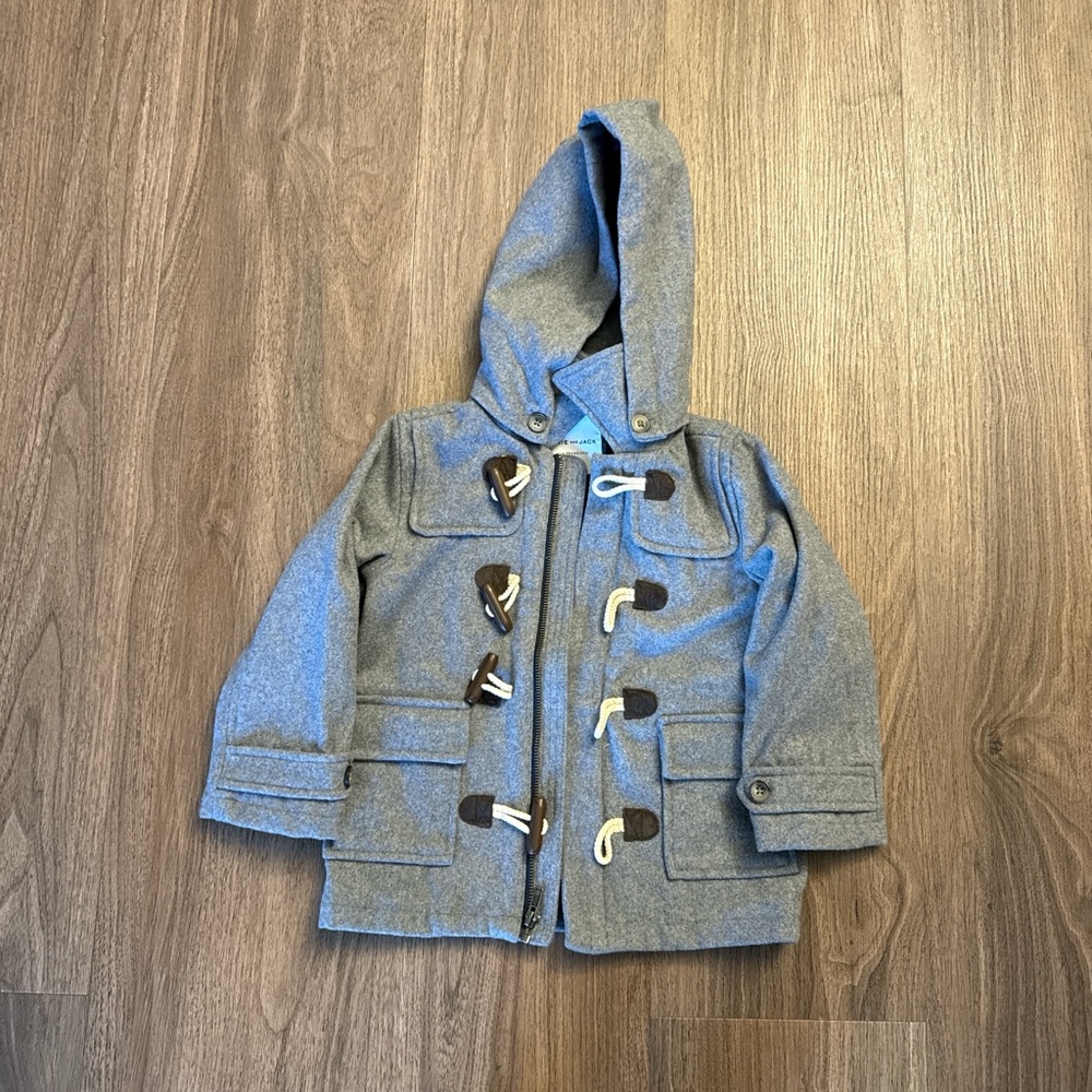 Janie and jack Gray Hooded Kids Duffle Coat